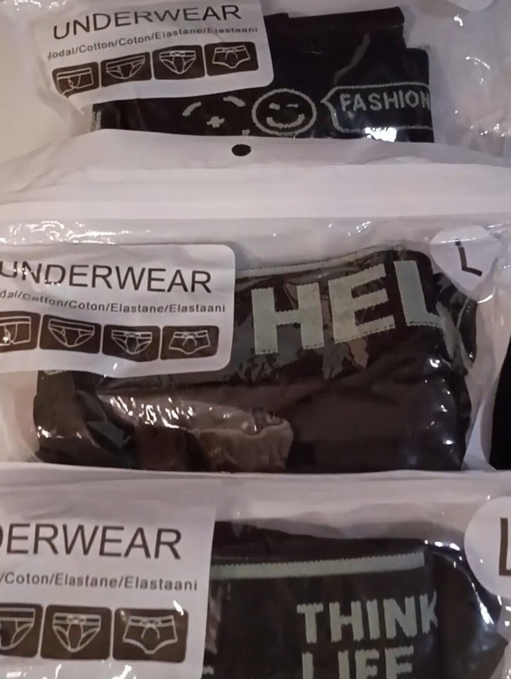 5 PAIR Men's Black Boxer Briefs
